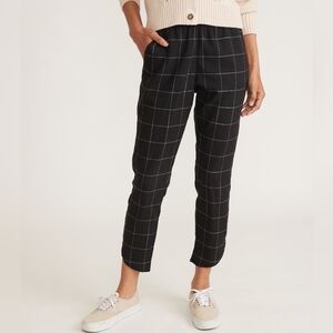 Marine Layer Allison Pant - Windowpane Women's Size X-Small Black White Cropped
